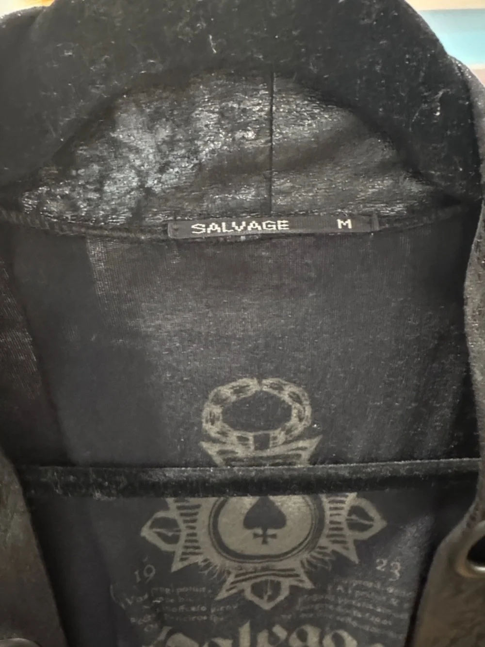 Salvage Black Sleeveless Grommet Front Vest sz M - Picture 2 of 4